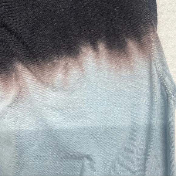 Zella Tank Blouse Cropped Knot Tie Dip Dye Blue XS - Picture 4 of 7